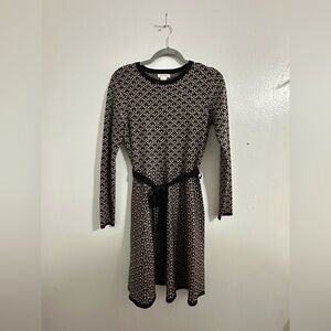 Winter Black & Beige Dress